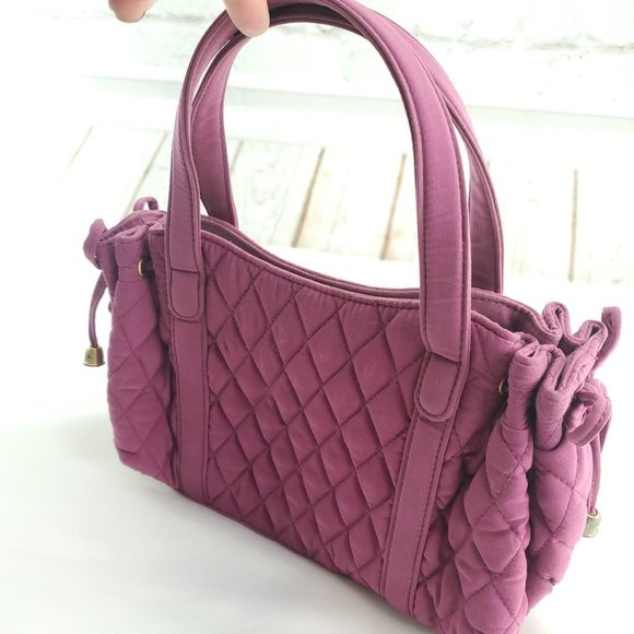 Vera Bradley Womens Violet Quilted Double Strap Magnetic Handbag Size Small - Picture 2 of 12